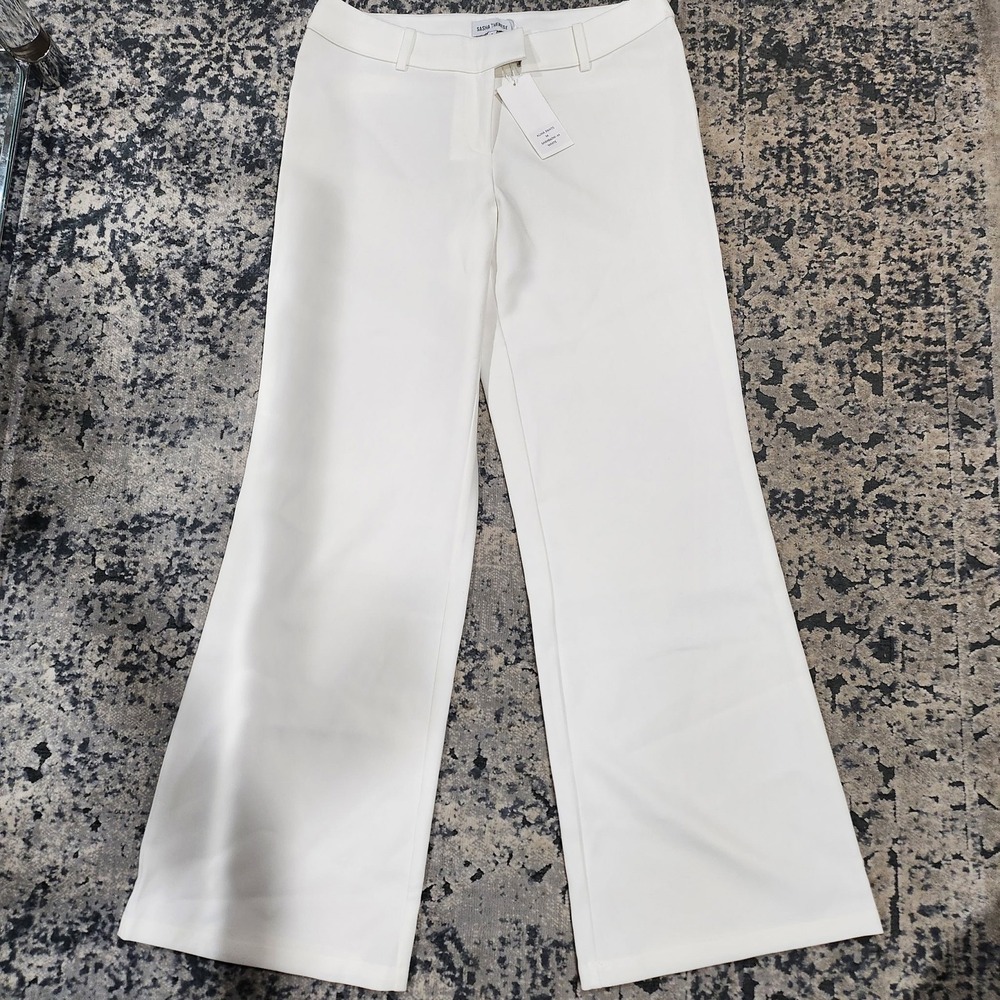 Sasha Therese Alina Pants Womens Medium M White Wide Leg Trousers NWT SASH042W-M